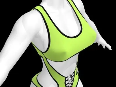 Woman sporty  swimsuit 3D model