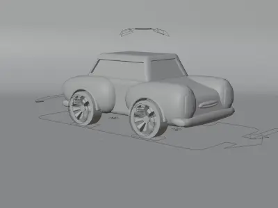 cartoon car Low-poly 3D model