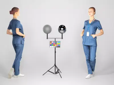 Surgical nurse 96 Low-poly 3D model