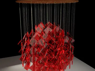 Chinese red lantern  3D model 19