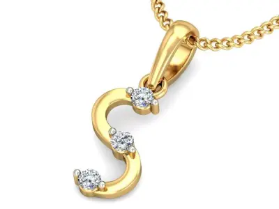 Solitaire Women Pendant 3dm STL OBJ FBX Renders Details 3D print model 35