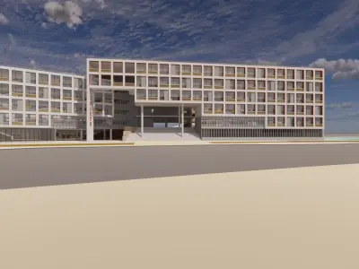 School-Open Gate 3D model