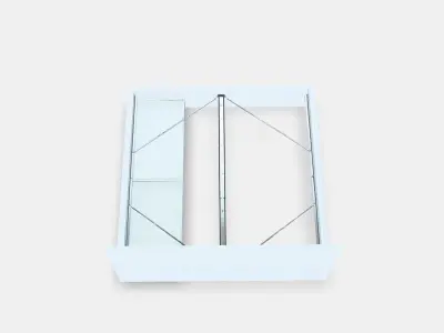 MALM Shrimp frame hanging frame with 2 castors for separating 3D model