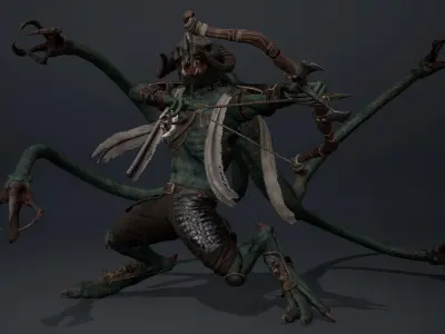 Ghost Archer Tentacle Low-poly 3D model