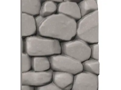 Stacked River Rock Barrier Mesh 3D print model