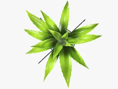 Plant potted 04 on console 3D model