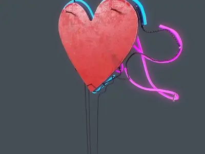 Love neon sign v2 Low-poly 3D model