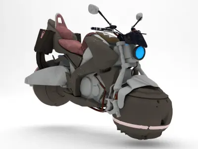 SciFi hover-bike motorcycle - simple stylized textured Free 3D model