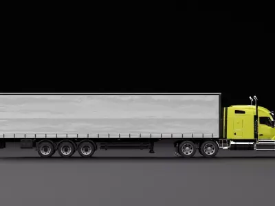 Kenworth 990 Truck Yellow 3D model