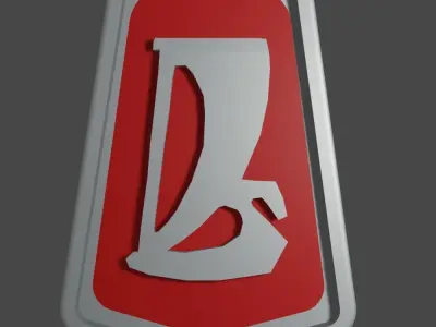 old Lada logo low-poly Low-poly 3D model