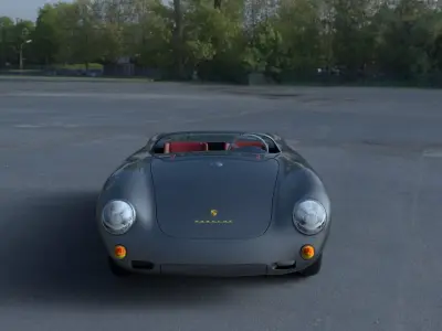 Porsche 550 Spyder gray HDRI 3D model