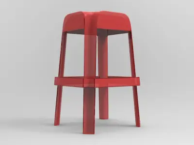 Ruba Bar Stool Low-poly 3D model