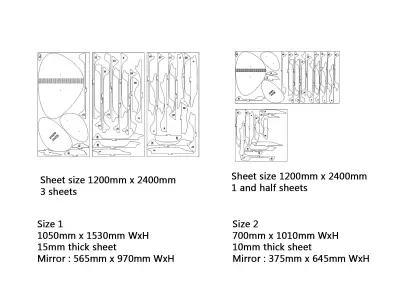 Parametric Mirror-01 DXF laser cutting file 3D model