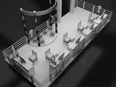 Football Scene Cafe a277 3D model