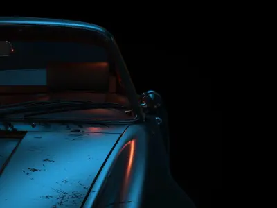 Black Porsche Scene Studio for Corona Renderer Cinema 4D 3D model