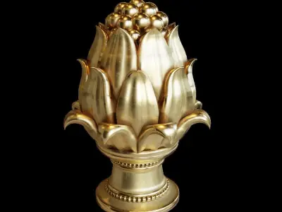 Pine Cone Ornament 3D Model with Multiple PBR Textures Sets 3D model