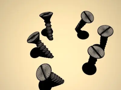 Screw screws in circle Low-poly 3D model