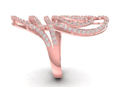 Luxury Spiral Diamond Women Ring 1486 3D print model