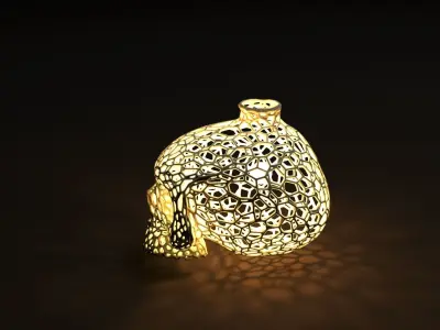 Lampshade in the shape of a skull 3D print model