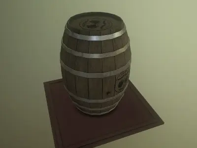 Beer Barrel Low-poly 3D model