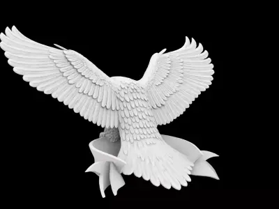 Eagle with Scroll Banner 3D Print Model 3D print model