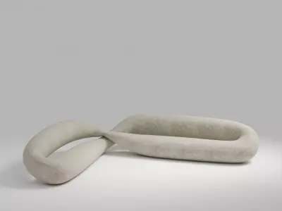 Modern sofa Low-poly 3D model 4