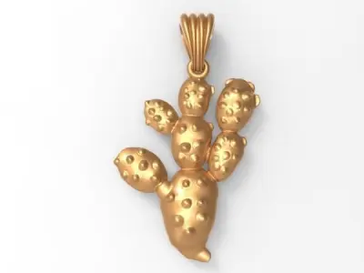  Cactus Necklace Charm Pendant Hollow Jewelry 3D print model