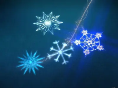 Snow flakes collection Low-poly 3D model