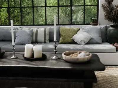 full interior scene with Garden for kit bashing and staging 3D model