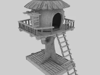 wooden house Low-poly 3D model purchase