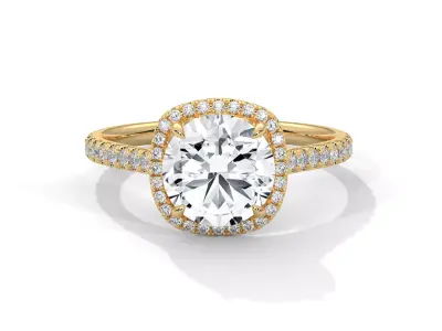 solitaire ring with detail images and 360 render videos 5 3D print model