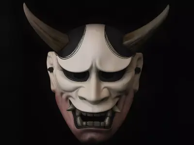 Japanese Hannya Noh Kabuki Nipponese mask toy 3D print model