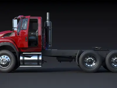 Truck INTERNATIONAL WORKSTAR 7600 Day Cab Low-poly 3D model