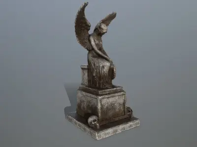 statue 3 of angel Low-poly 3D model
