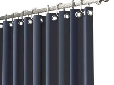 Cornice Classic Curtain 03 Chrome Low-poly 3D model