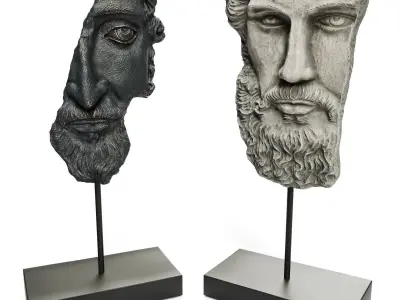 ANCIENT GREEK SCULPTURE POSEIDON and ZEUS Low-poly 3D model