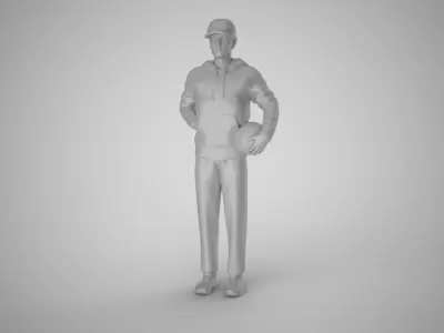Coach man wearing hat 3D print model