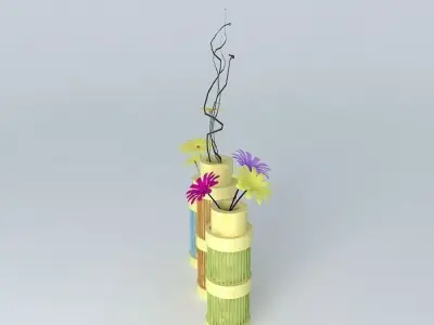 BAMBOO FLOWER VASE Free 3D model