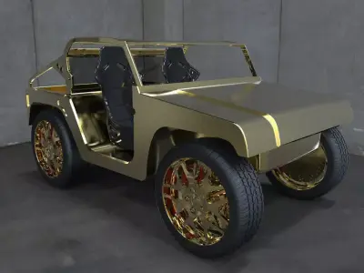 24K Gold Jeep Test Free 3D model
