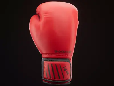 Boxing Gloves 14 Oz - Red Low-poly 3D model