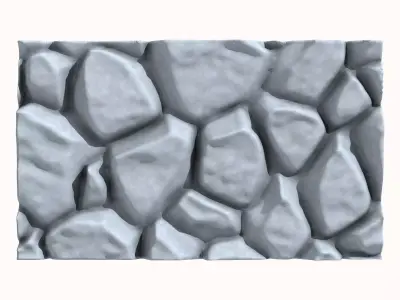 Primitive Limestone Wall Mesh 3D model