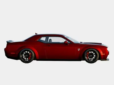 Dodge Challenger SRT Hellcat Widebody 2018 Low-poly 3D model