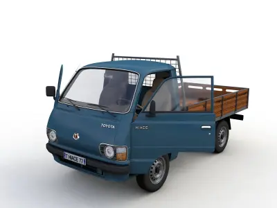 Toyota Hiace Pickup Truck 1977 Wood box 3D model