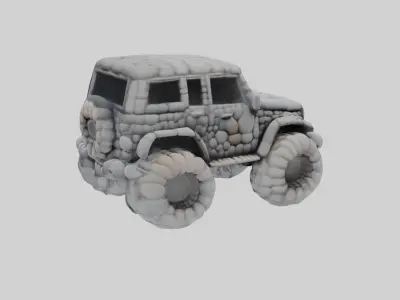 Stone Car - Unique Game-Ready Asset 3D model