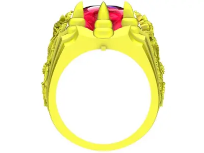 Luxury Dragon Oval Gemstone Ring for Men 4731 3D print model