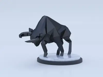 Statue de taureau Low-poly 3D model