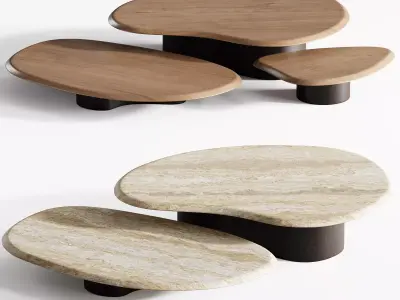 Bezier Coffee Table set 3D model