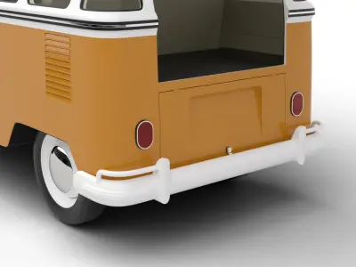 Volkswagen T1 Samba Bus 1950 HQ 3d model 3D model