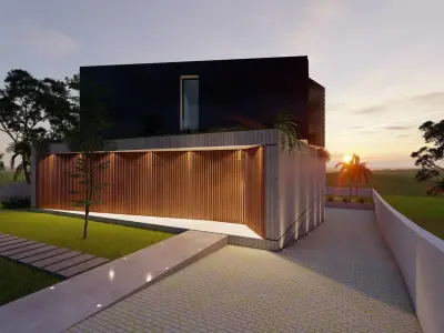 Minimalistand and brutalist House 3D model