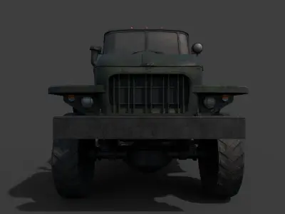 Military Truck Ural 375D Low-poly 3D model